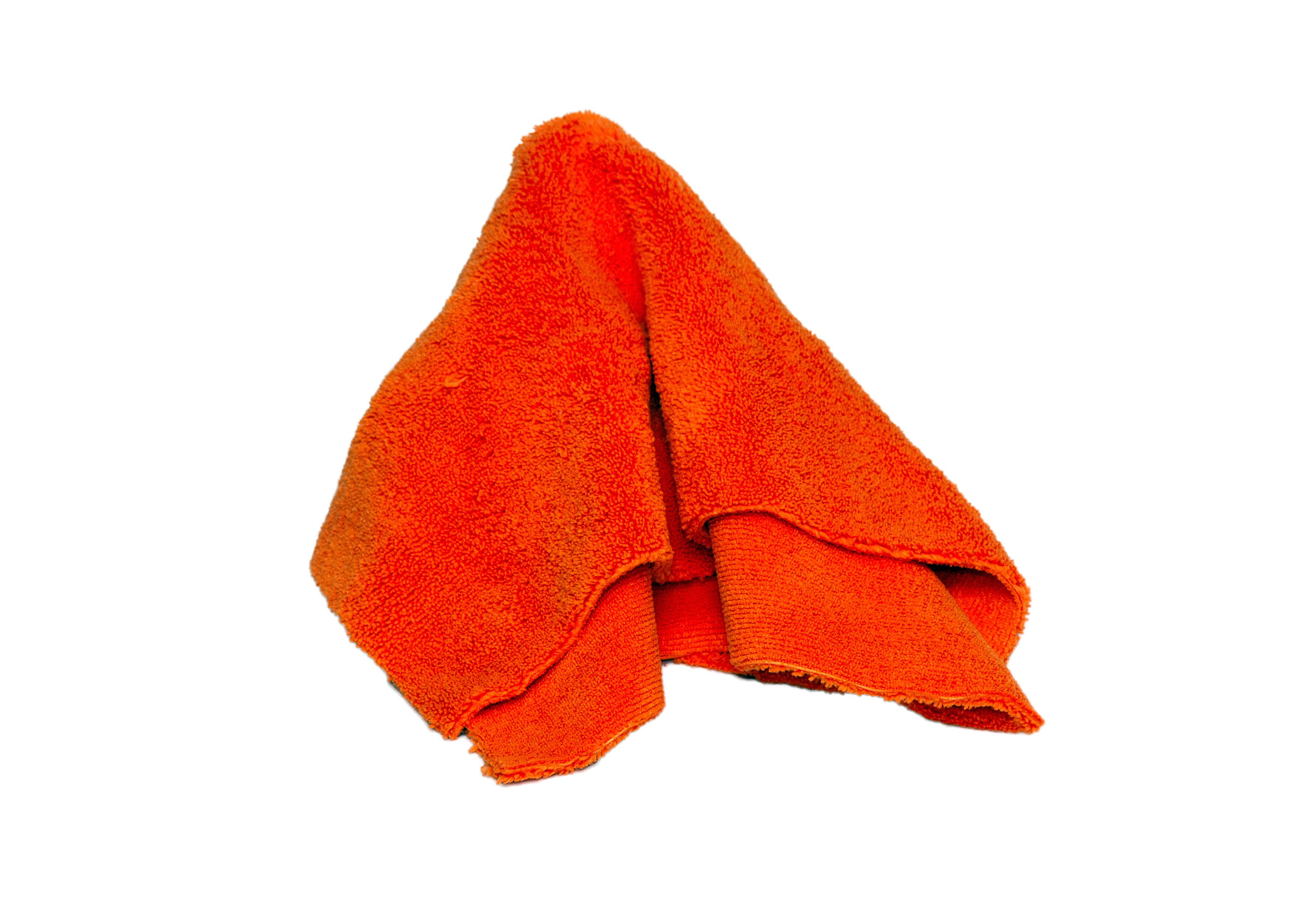 Микрофибра Ultrafine, чистящая бесшовная салфетка оранжевая - салфетка из микроволокна 40x40 см 420 г/м² 